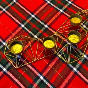 Gold geometric candle holder